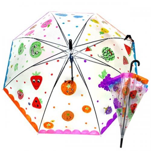 투명 우산 스티커 붙여 만들기-과일