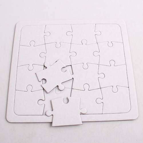 [아이디몬] 종이퍼즐 무지 사각 16P 교육 조각판 도형 동물 퍼즐 미술 놀이 만들기 재료