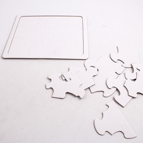 [아이디몬] 종이퍼즐 무지 사각 10P 교육 조각판 도형 동물 퍼즐 미술 놀이 만들기 재료