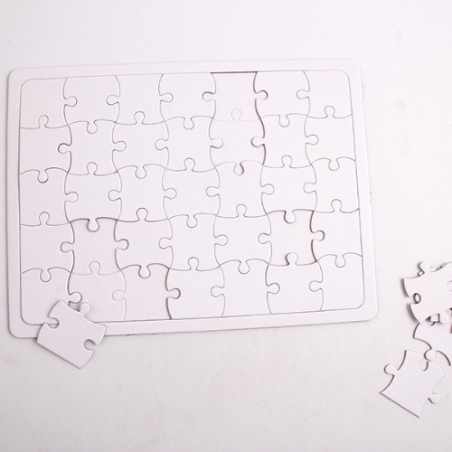 [아이디몬] 종이퍼즐 무지 사각 35P A4 낱개 교육 조각판 도형 동물 퍼즐 미술 놀이 만들기 재료