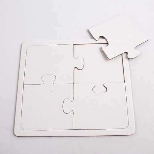 [아이디몬] 종이퍼즐 무지 사각 4P 교육 조각판 도형 동물 퍼즐 미술 놀이 만들기 재료