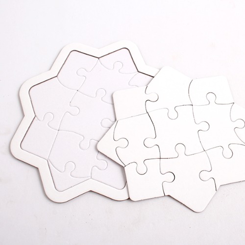 [아이디몬] 종이퍼즐 무지 별 8각 11P 교육 조각판 도형 동물 퍼즐 미술 놀이 만들기 재료