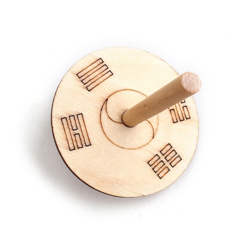 [아이디몬] 나무팽이 태극기 전통 민속 놀이 피젯 스피너 손장난감 토이