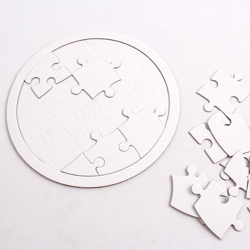 [아이디몬] 종이퍼즐 무지 원형16p 교육 조각판 도형 동물 퍼즐 미술 놀이 만들기 재료