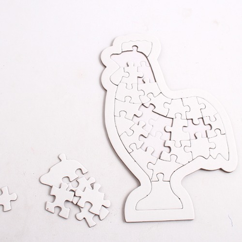 [아이디몬] 종이퍼즐 무지 닭 낱개 교육 조각판 도형 동물 퍼즐 미술 놀이 만들기 재료
