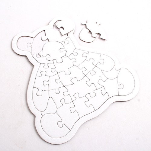 [아이디몬] 종이퍼즐 무지 곰 낱개 교육 조각판 도형 동물 퍼즐 미술 놀이 만들기 재료