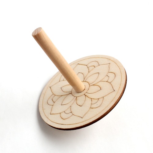 [아이디몬] 나무팽이 연꽃단청 전통 민속 놀이 피젯 스피너 손장난감 토이