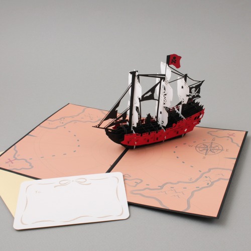 [아이디몬] 종이 입체 팝업 카드 해적선 3D