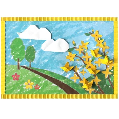 [감성쫑이] 색칠공부 개나리 봄동산(10개)